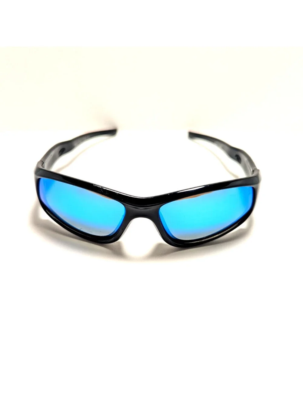 Vatter Polarized Blue Mirror Black Wraparound Men’s Sport Sunglasses 53-17-120